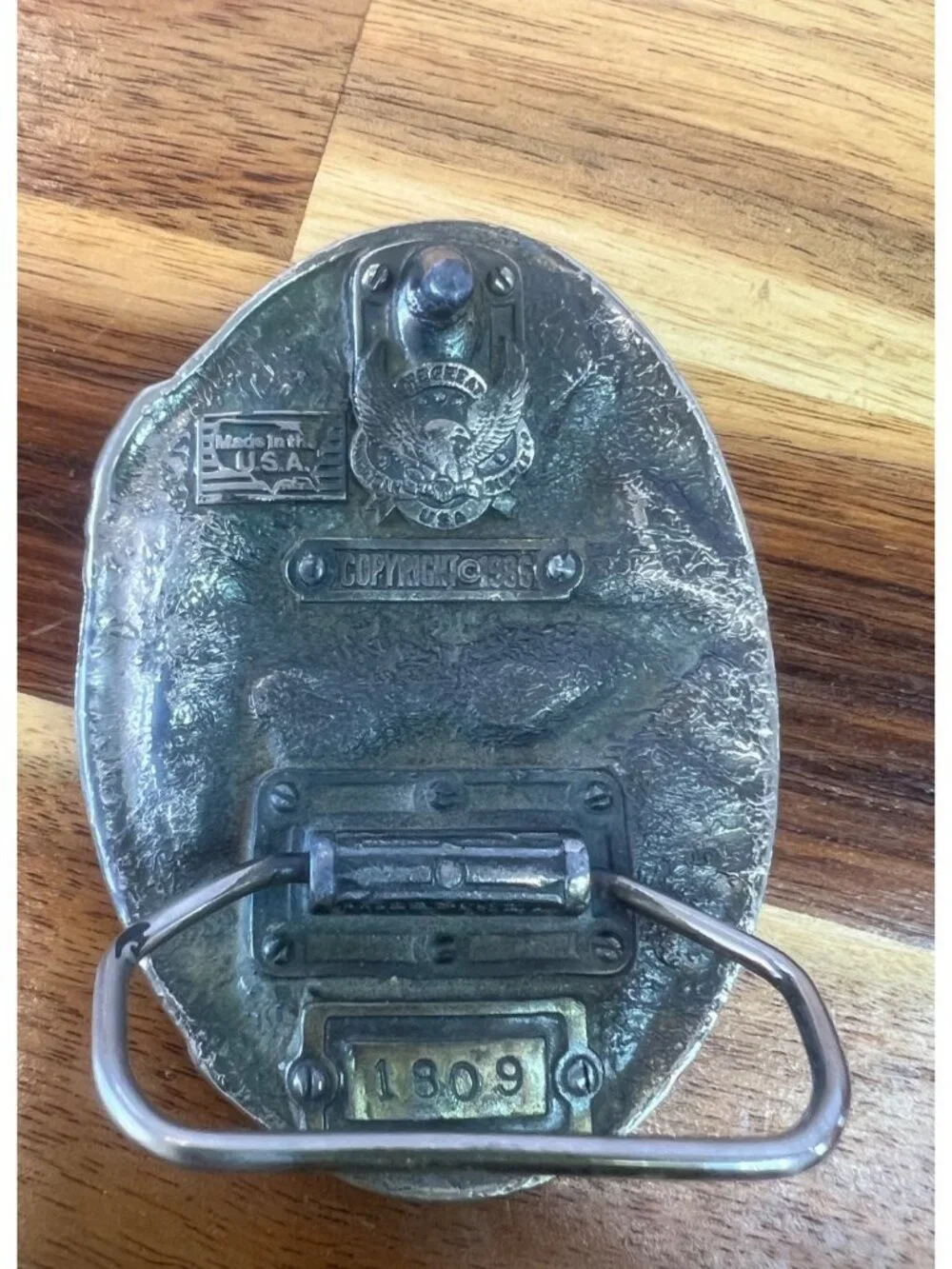Vintage Linesman belt buckle, circa 1986, USA made